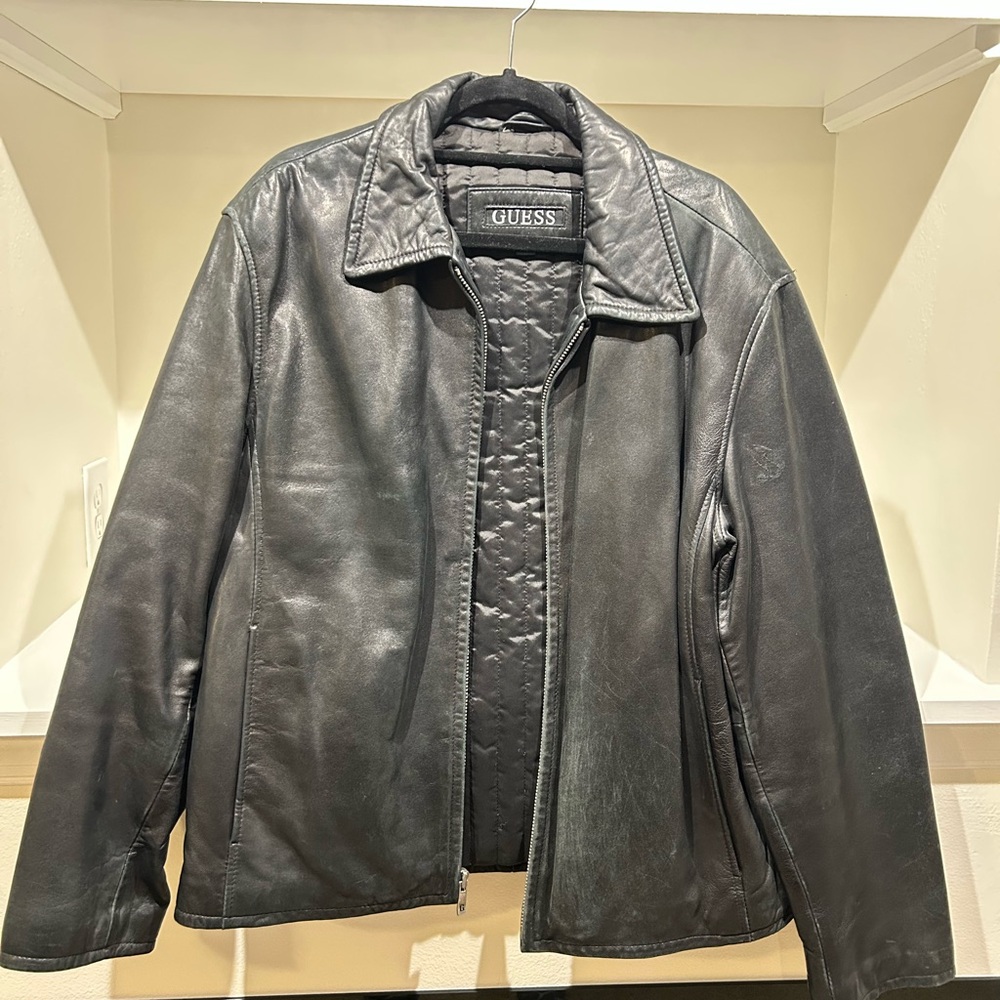 Men’s Guess Leather Jacket Size M